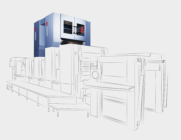 MK 1020CF 冷燙單元
技術(shù)描述：冷燙印技術(shù)
在膠印機(jī)上加裝冷燙單元，完成先燙后印或先印后燙，擺桿跳步能有效節(jié)約電化鋁。